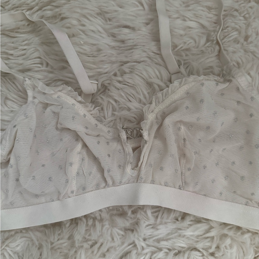 Lace Bralette with Polka Dots